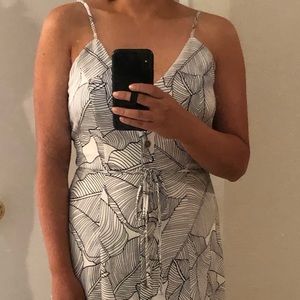 Black and white palm print dress